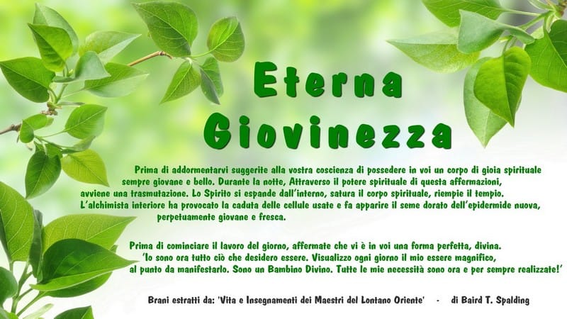 Al momento stai visualizzando Eterna Giovinezza